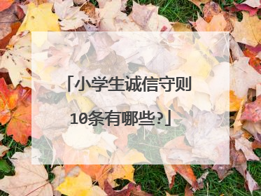 小学生诚信守则10条有哪些?