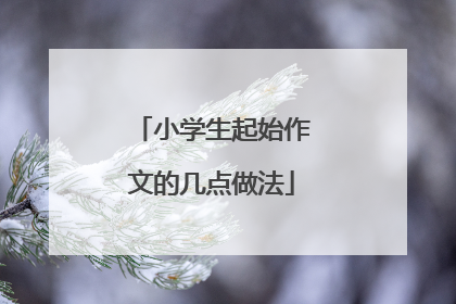 小学生起始作文的几点做法