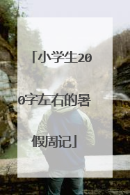 小学生200字左右的暑假周记