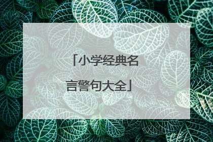 小学经典名言警句大全