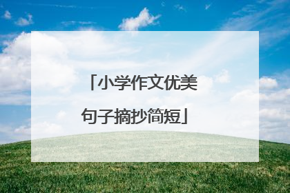 小学作文优美句子摘抄简短