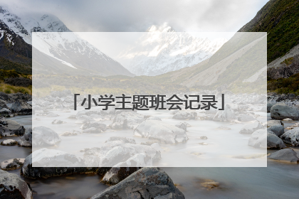 小学主题班会记录