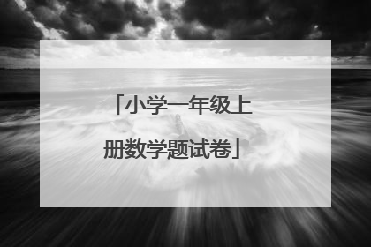 小学一年级上册数学题试卷