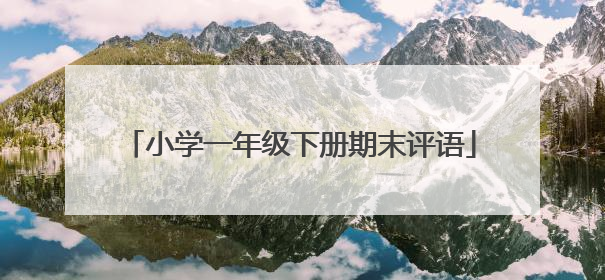 小学一年级下册期末评语
