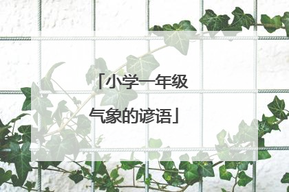 小学一年级气象的谚语