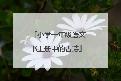 小学一年级语文书上册中的古诗
