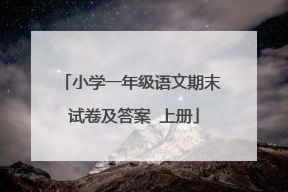 小学一年级语文期末试卷及答案 上册