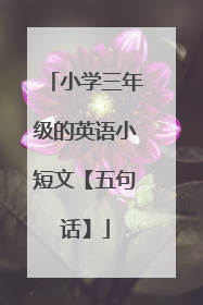 小学三年级的英语小短文【五句话】