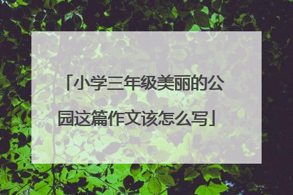 小学三年级美丽的公园这篇作文该怎么写