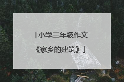 小学三年级作文《家乡的建筑》