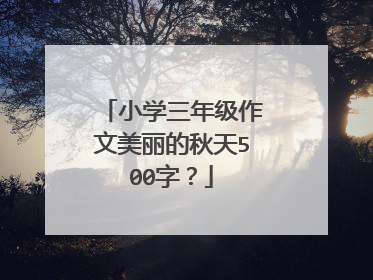 小学三年级作文美丽的秋天500字？