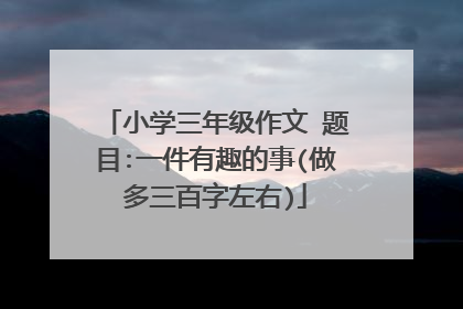 小学三年级作文 题目:一件有趣的事(做多三百字左右)