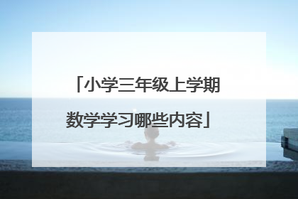 小学三年级上学期数学学习哪些内容