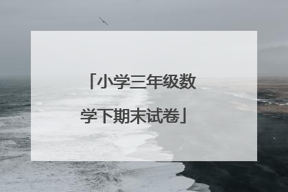 小学三年级数学下期末试卷