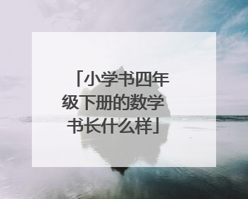 小学书四年级下册的数学书长什么样