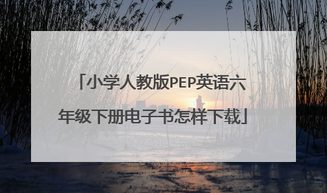 小学人教版PEP英语六年级下册电子书怎样下载