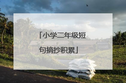 小学二年级短句摘抄积累