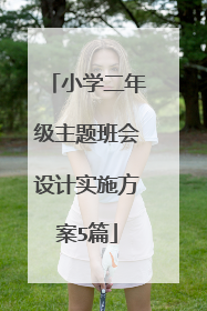 小学二年级主题班会设计实施方案5篇