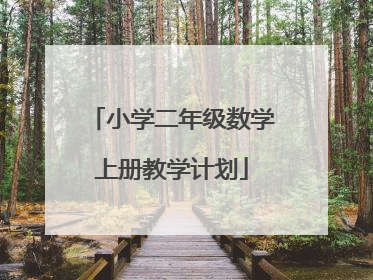 小学二年级数学上册教学计划