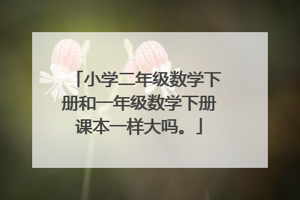 小学二年级数学下册和一年级数学下册课本一样大吗。