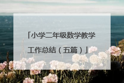 小学二年级数学教学工作总结（五篇）
