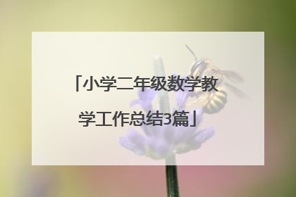 小学二年级数学教学工作总结3篇