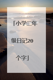 小学二年级日记20个字