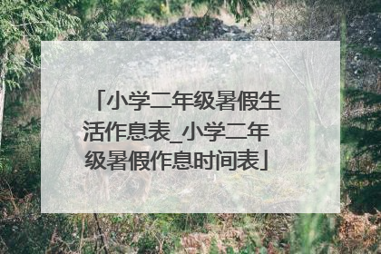 小学二年级暑假生活作息表_小学二年级暑假作息时间表