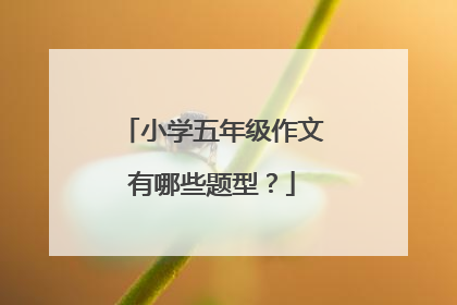 小学五年级作文有哪些题型？