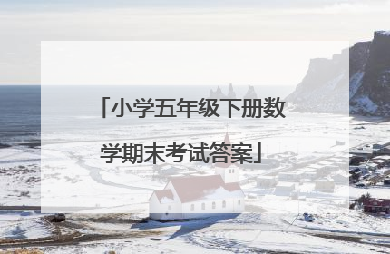 小学五年级下册数学期末考试答案