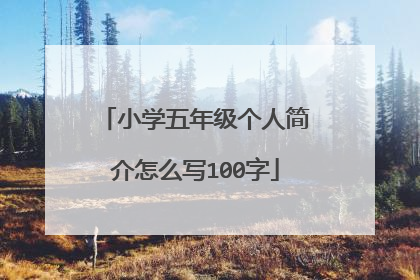 小学五年级个人简介怎么写100字
