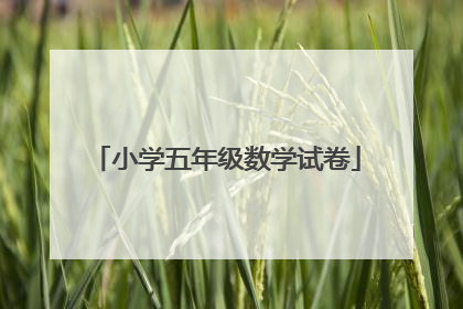 小学五年级数学试卷