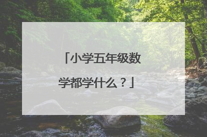 小学五年级数学都学什么?