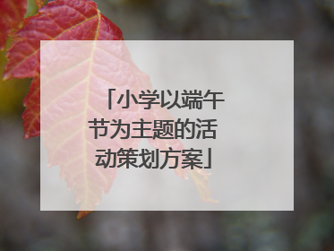 小学以端午节为主题的活动策划方案