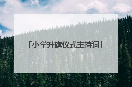 小学升旗仪式主持词