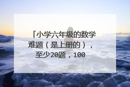 小学六年级的数学难题（是上册的），至少20题，100个财富值，值了！