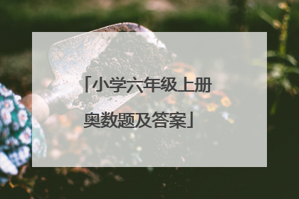 小学六年级上册奥数题及答案