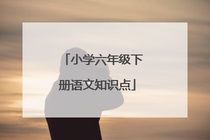 小学六年级下册语文知识点