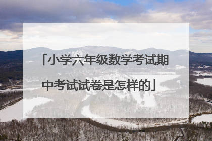 小学六年级数学考试期中考试试卷是怎样的