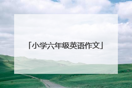 小学六年级英语作文