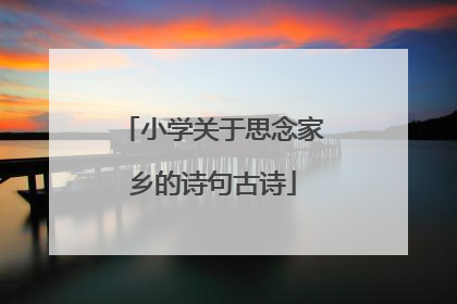 小学关于思念家乡的诗句古诗