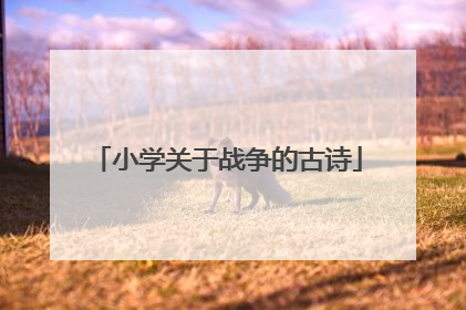 小学关于战争的古诗