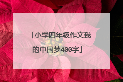 小学四年级作文我的中国梦400字