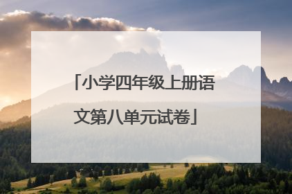 小学四年级上册语文第八单元试卷
