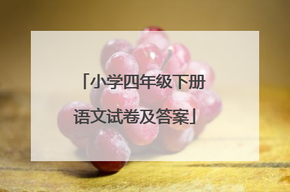 小学四年级下册语文试卷及答案