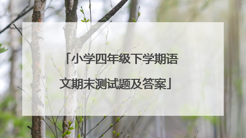 小学四年级下学期语文期末测试题及答案