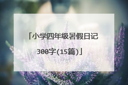 小学四年级暑假日记300字(15篇)