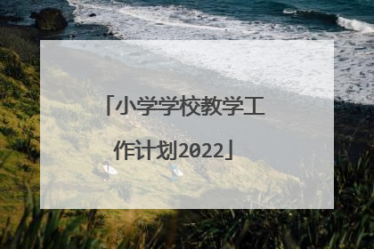 小学学校教学工作计划2022