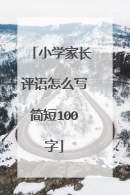 小学家长评语怎么写简短100字