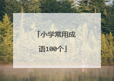 小学常用成语100个